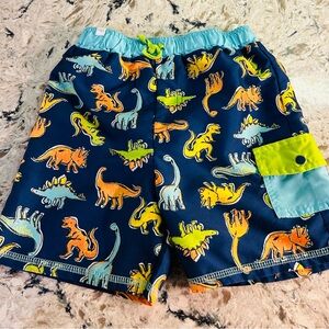 Mud Pie Toddler Boys Colorful Dinosaur Swim Trunks